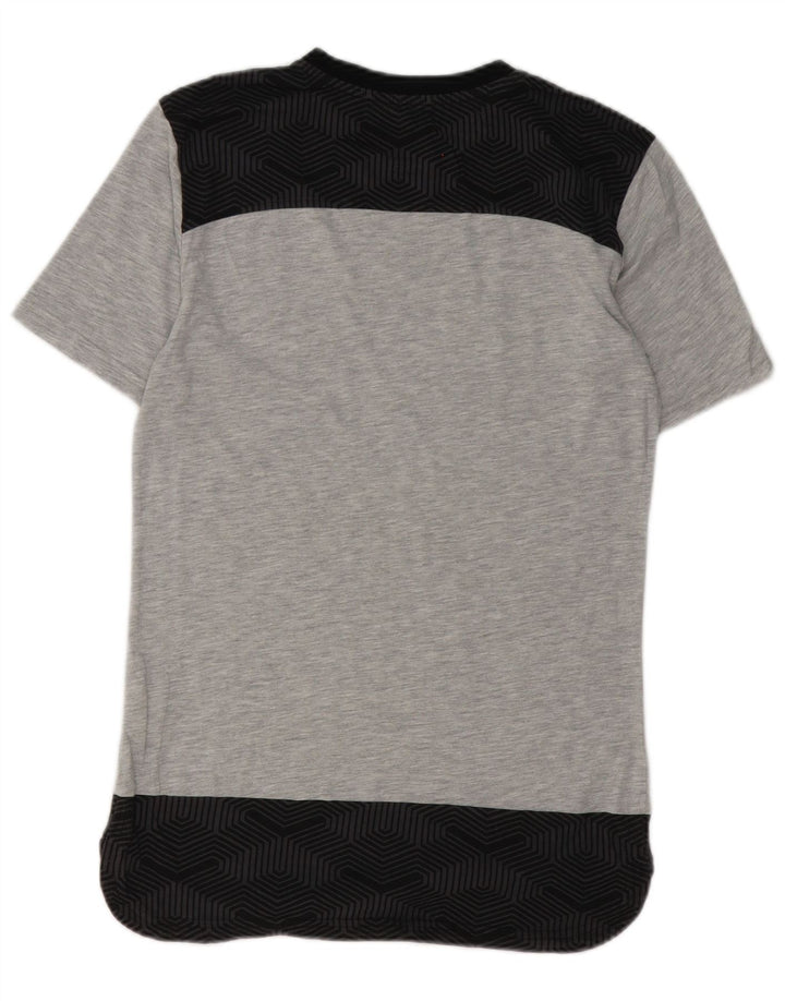Puma Mens T-Shirt Top Small Grey Geometric Cotton