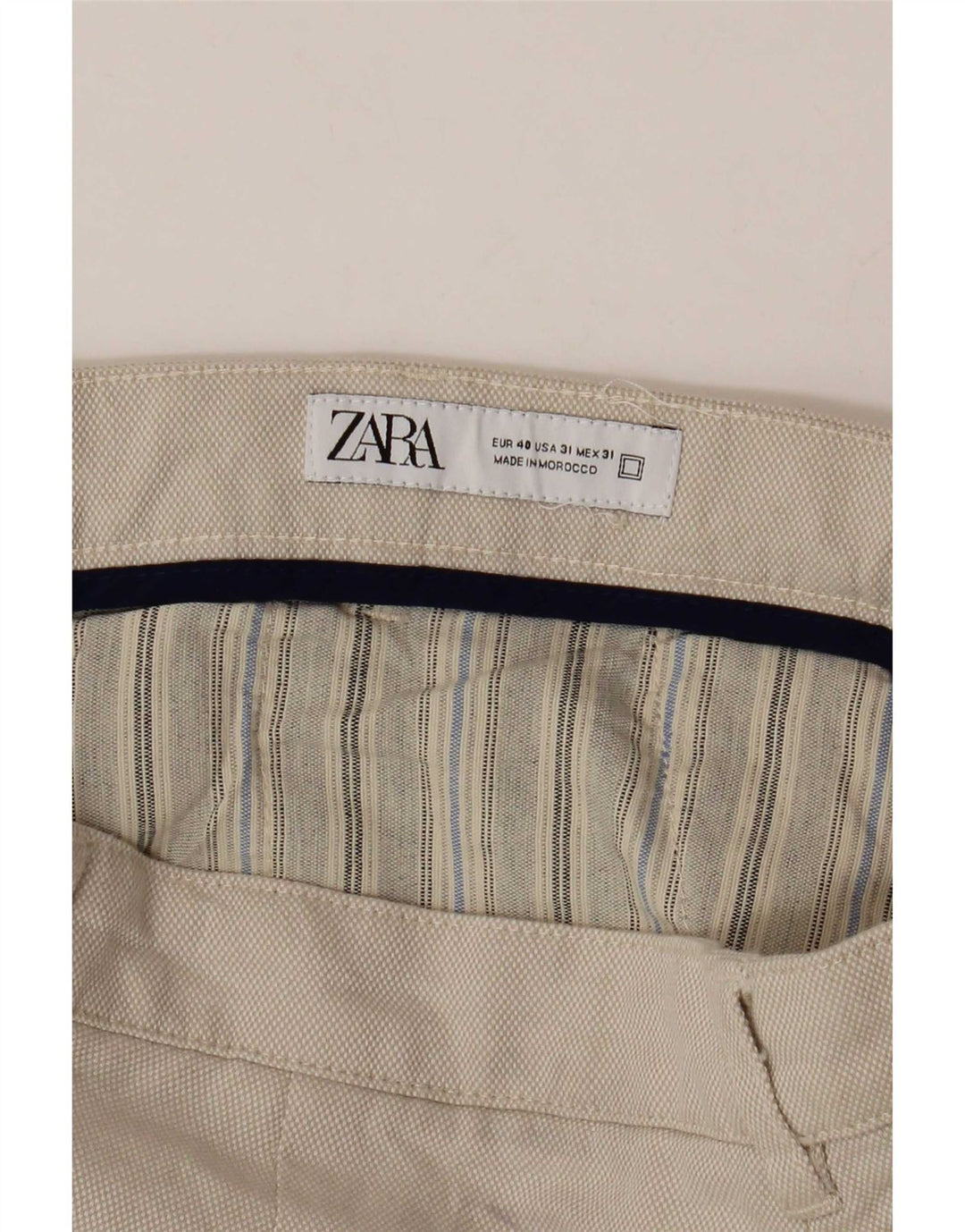 Zara Mens Chino Shorts EU 40 Medium W31 Beige