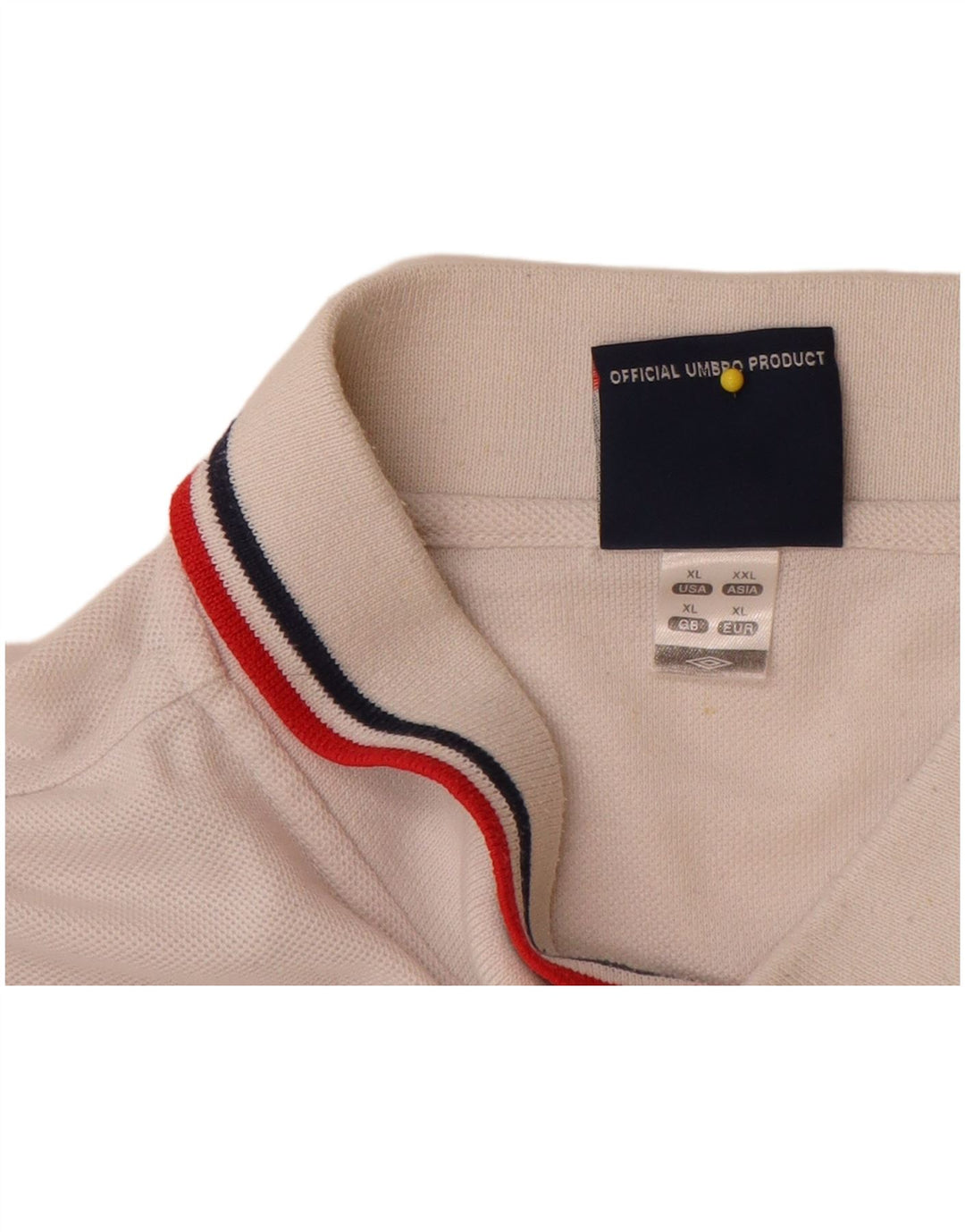 Umbro Mens England Polo Shirt XL White Polyester