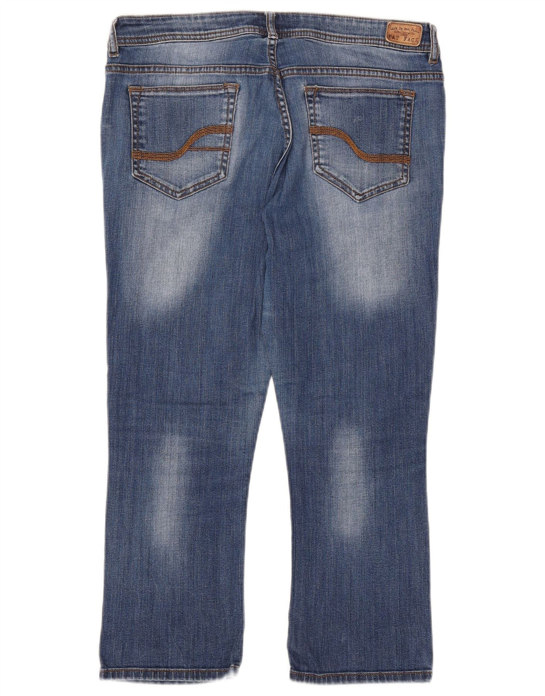 FAT FACE Womens Capri Jeans UK 14 Large W32 L23 Blue