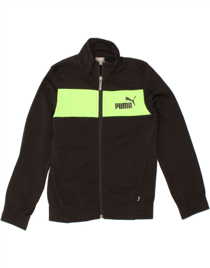 PUMA Boys Tracksuit Top Jacket 7-8 Years Small  Black Colourblock Vintage Puma and Second-Hand Puma from Messina Hembry 