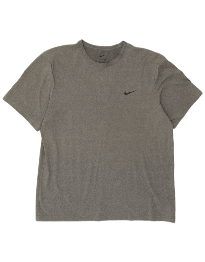 Nike Mens Dri Fit T-Shirt Top Large Grey Polyester