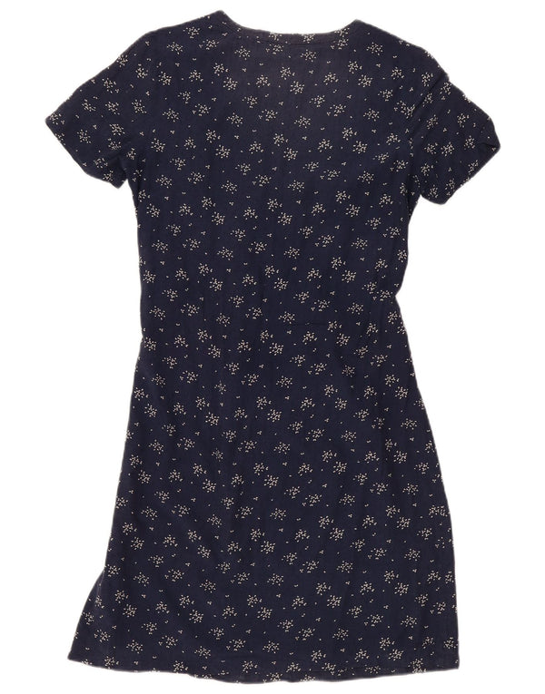 Fat Face Womens A-Line Dress UK 10 Small Navy Blue Floral