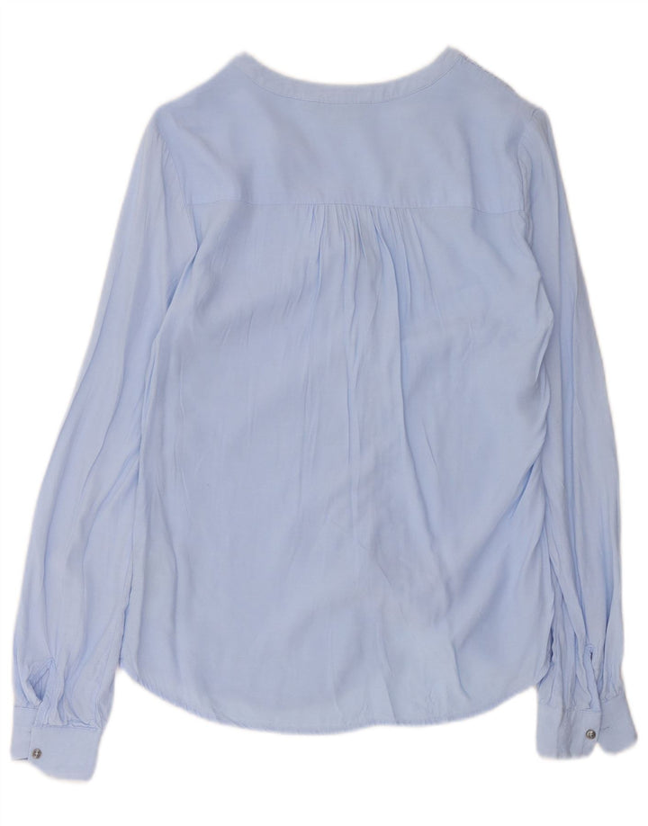 Tommy Hilfiger Womens Shirt Blouse US 4 Small Blue Viscose