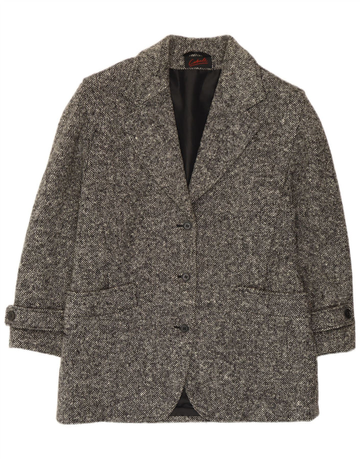 Vintage Womens Overcoat UK 14 Medium Grey