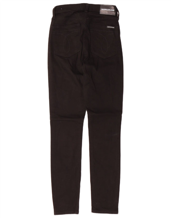 CALVIN KLEIN Womens High Waist Slim Jeans W26 L30  Black Cotton