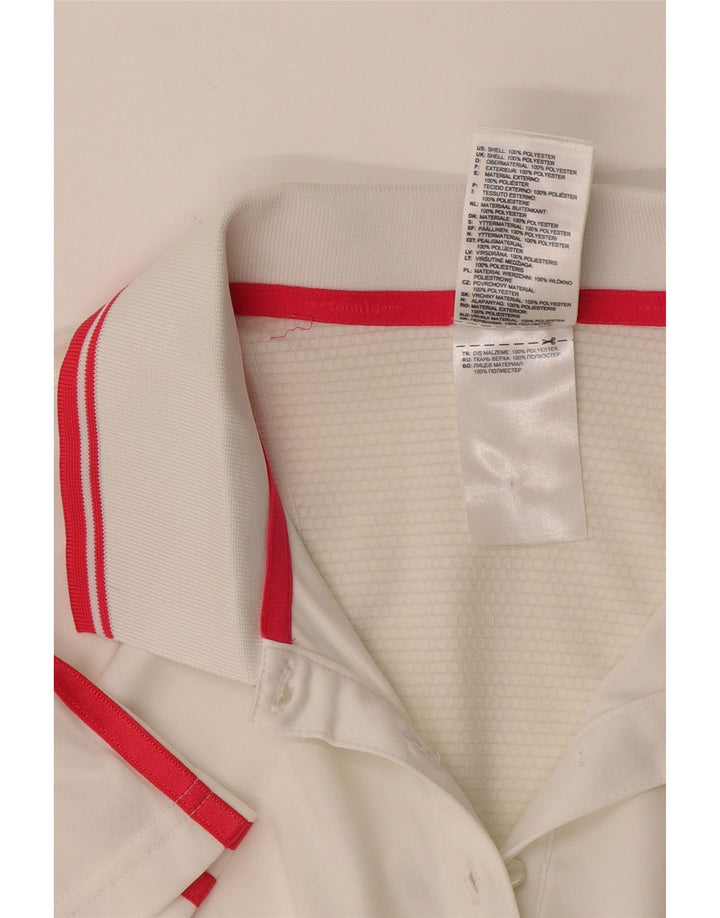Adidas Womens Climacool Polo Shirt UK 14 Medium White Polyester