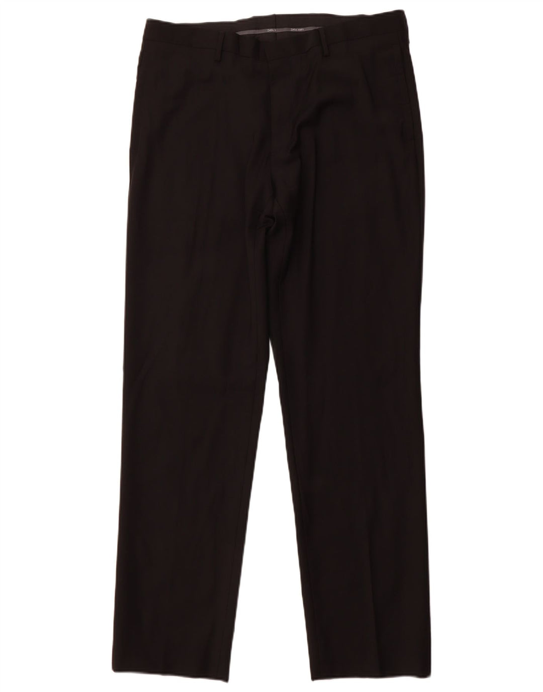 ZARA Mens Straight Suit Trousers EU 44 Large W34 L31 Black Wool