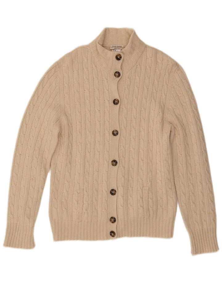 Gran Sasso Womens Cardigan Sweater IT 54 3XL White Wool