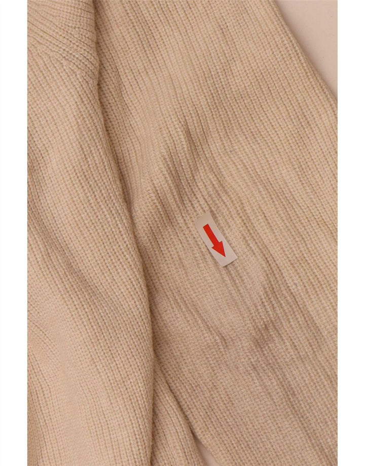 Zara Mens Boat Neck Jumper Sweater Medium Off White Cotton