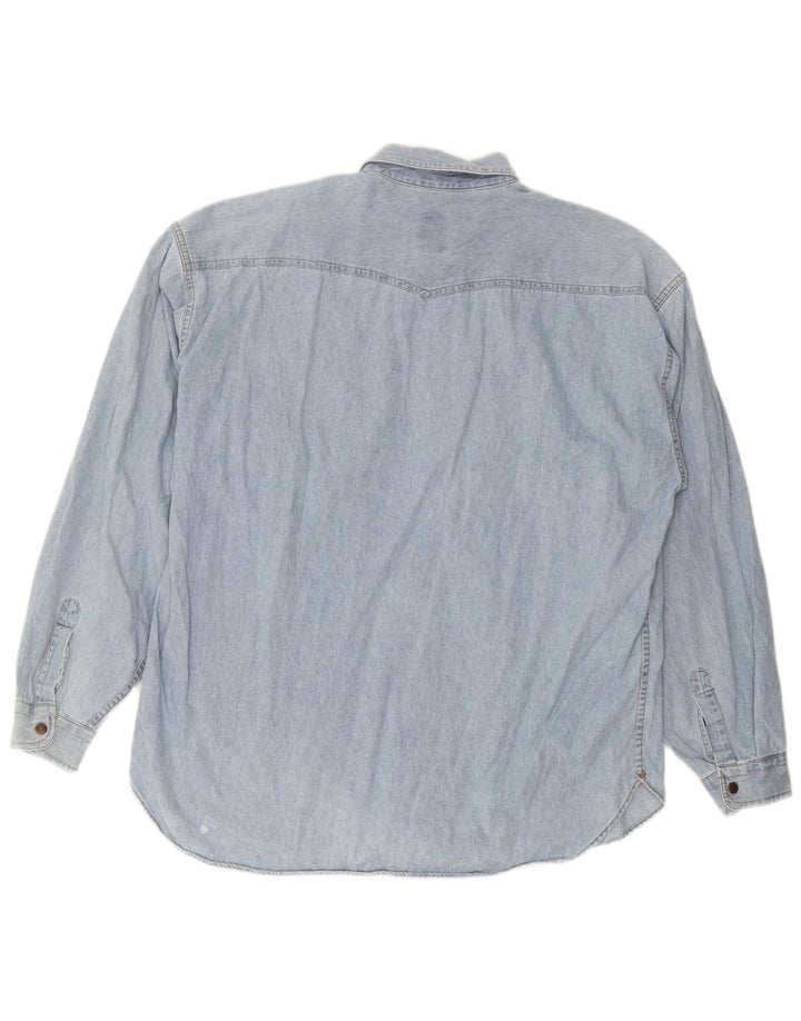 CASUCCI Mens Denim Shirt 2XL Blue