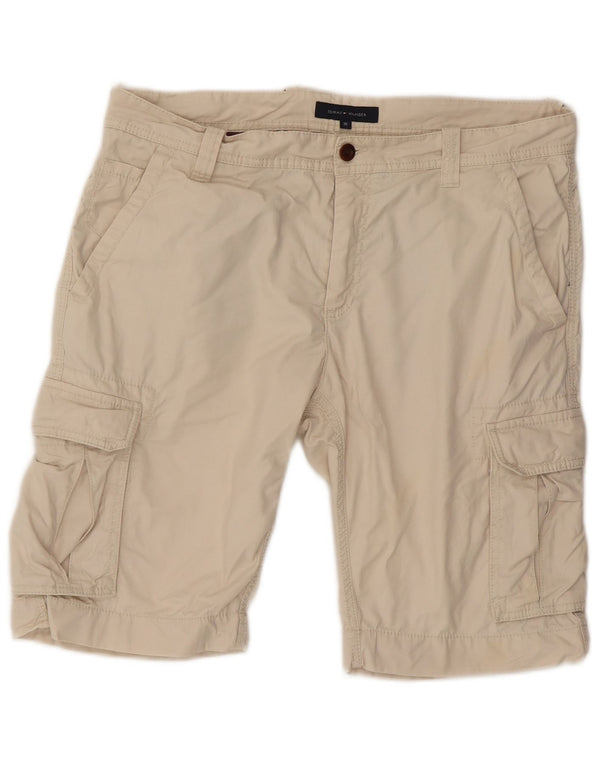 Tommy Hilfiger Mens Cargo Shorts W36 Large Beige Cotton
