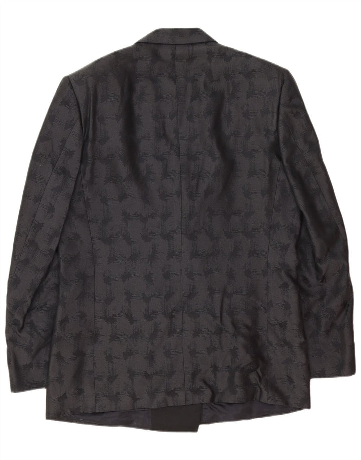 Pierre Cardin Mens Blazer Jacket IT 50 Large Black Geometric Classic
