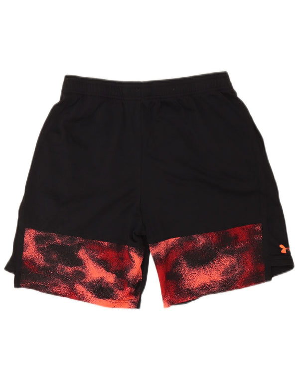 UNDER ARMOUR Boys Abstract Pattern Sport Shorts 13-14 Years XL Black