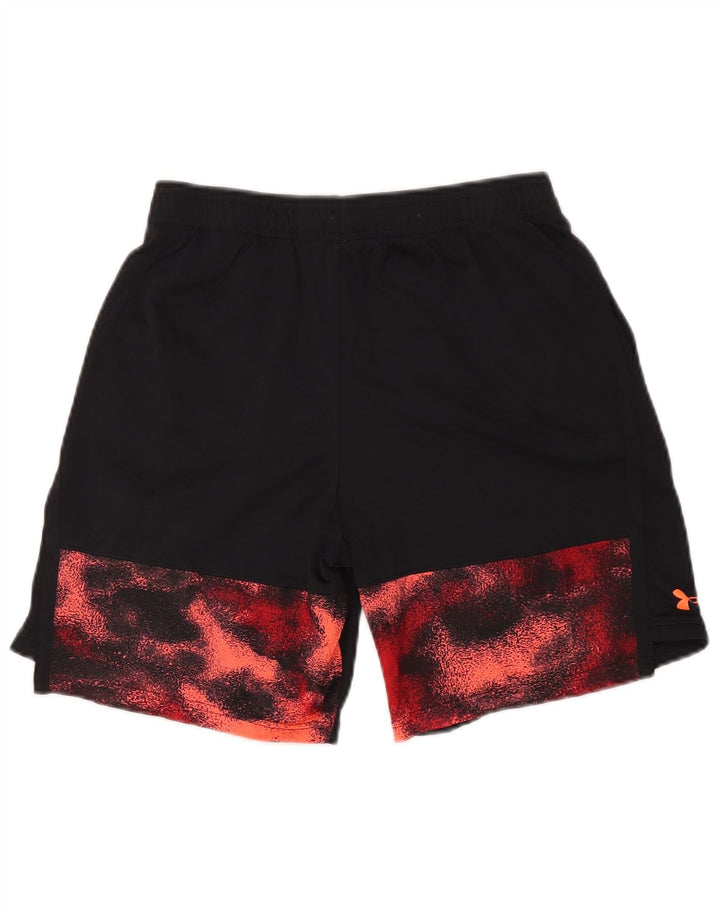 UNDER ARMOUR Boys Abstract Pattern Sport Shorts 13-14 Years XL Black