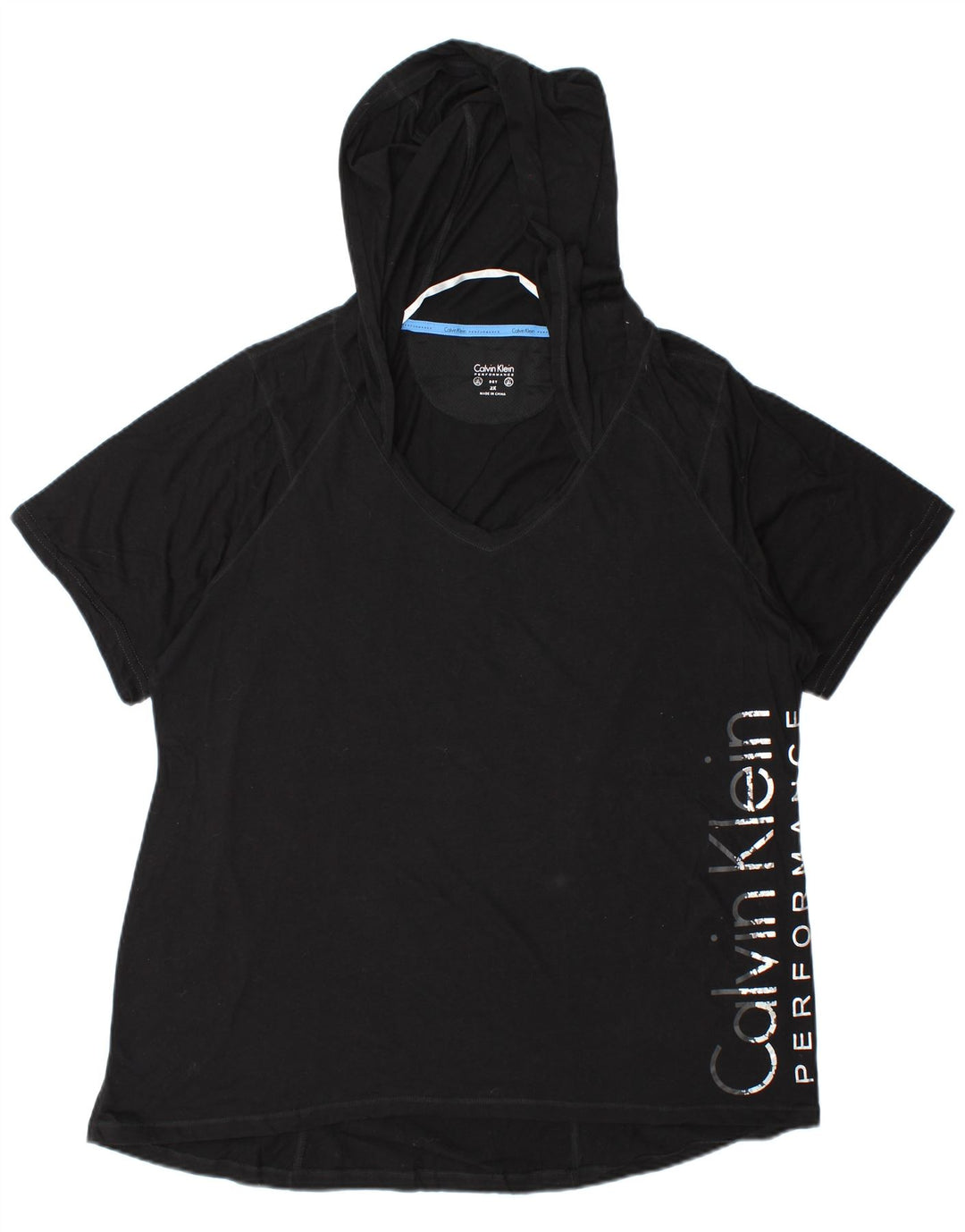 Calvin Klein Womens Oversized Graphic T-Shirt Top UK 20 2XL Black Cotton