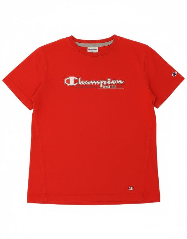 Champion Boys Graphic T-Shirt Top 11-12 Years Large Red Cotton