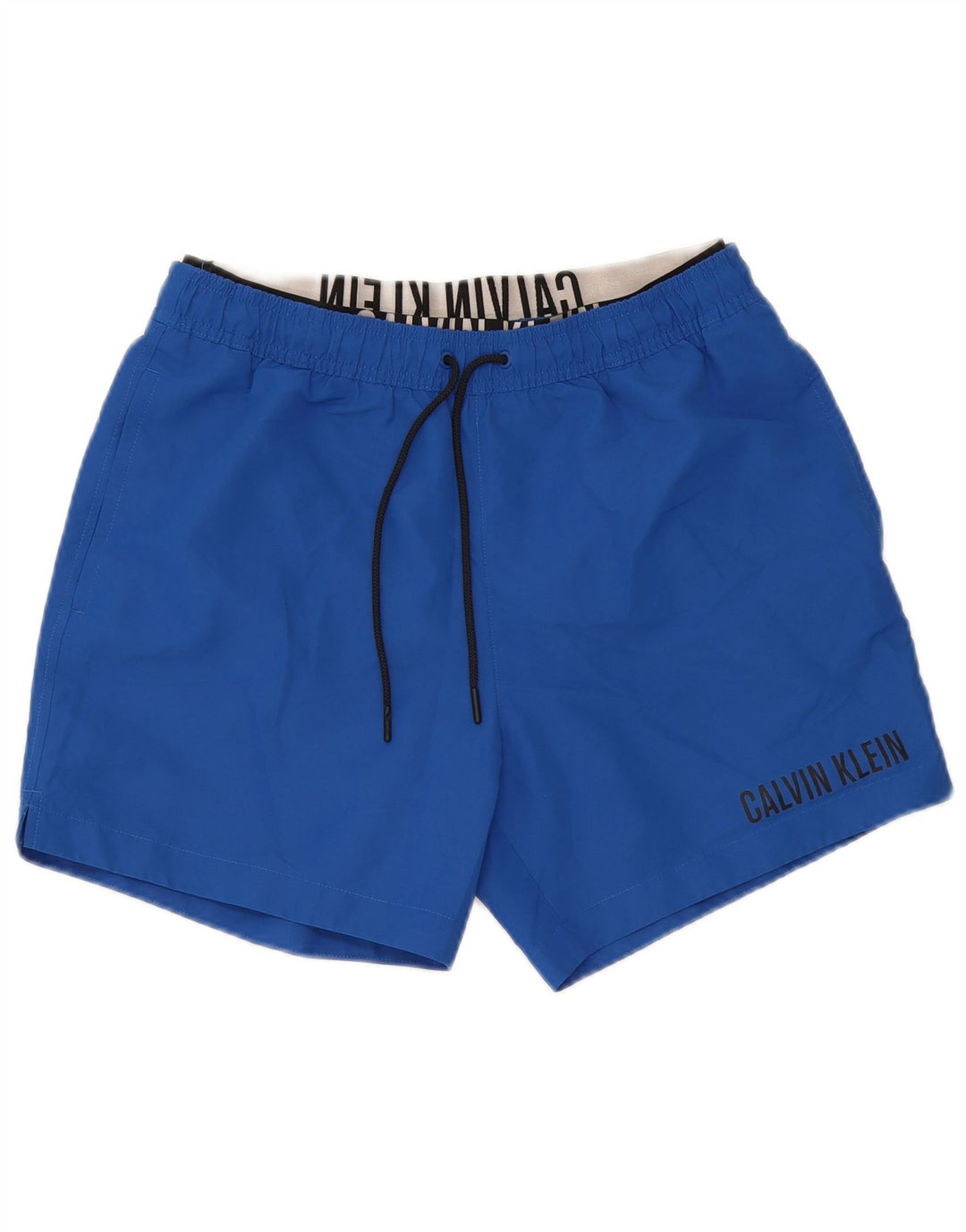 Calvin Klein Mens Graphic Swimming Shorts Medium Blue Polyester
