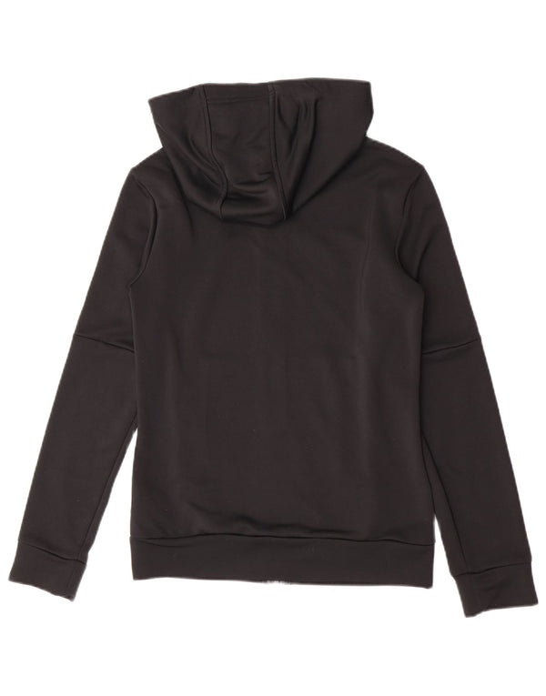 Adidas Womens Zip Hoodie Sweater UK 8/10 Small Black Polyester