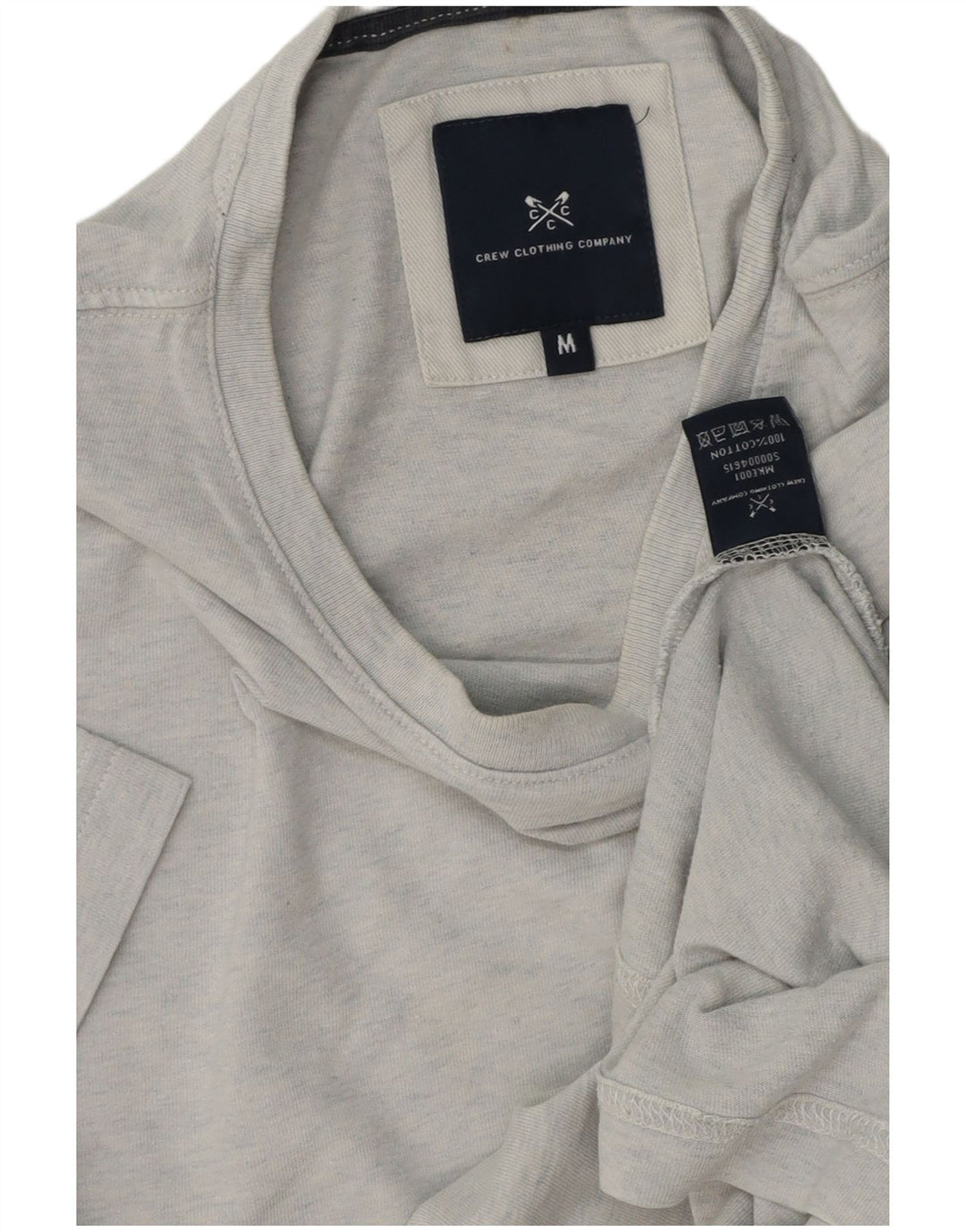 Crew Clothing Mens T-Shirt Top Medium Grey Cotton