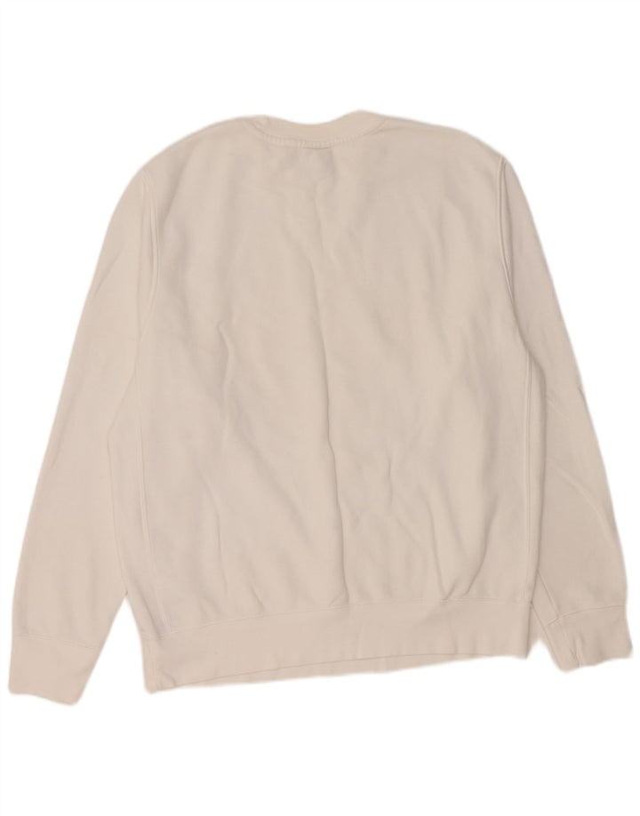 NIKE Mens Sweatshirt Jumper Medium White Cotton