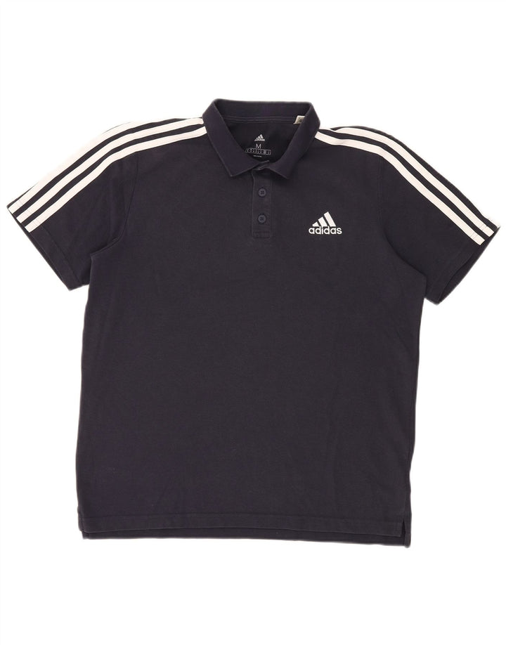 Adidas Mens Polo Shirt Medium Navy Blue Cotton