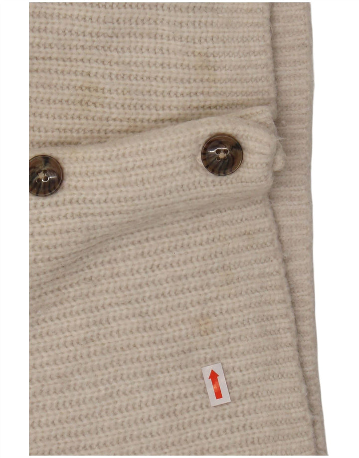 FAT FACE Womens Crop Oversized Cardigan Sweater UK 10 Small  White Nylon