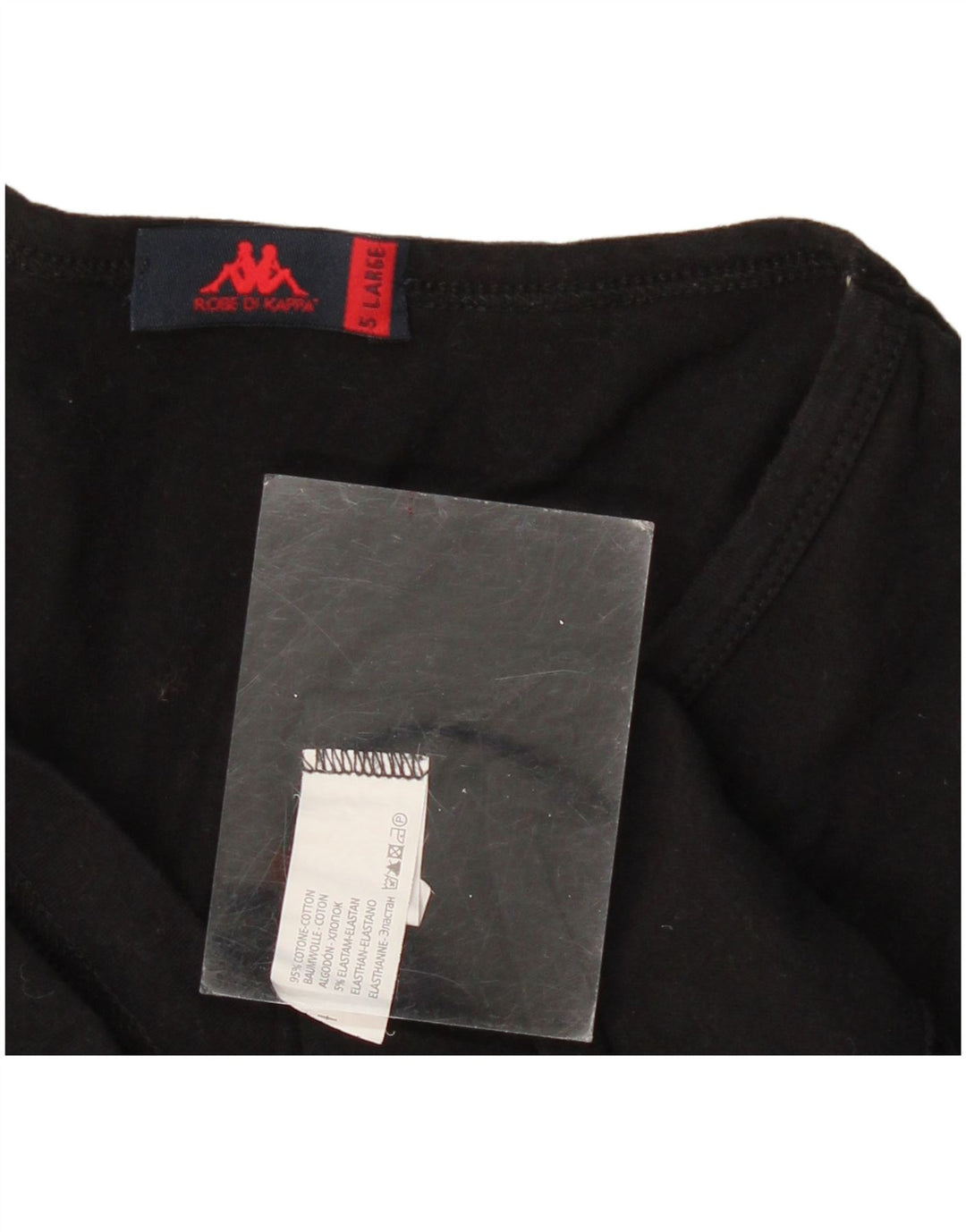 KAPPA Womens T-Shirt Top UK 14 Large Black Cotton