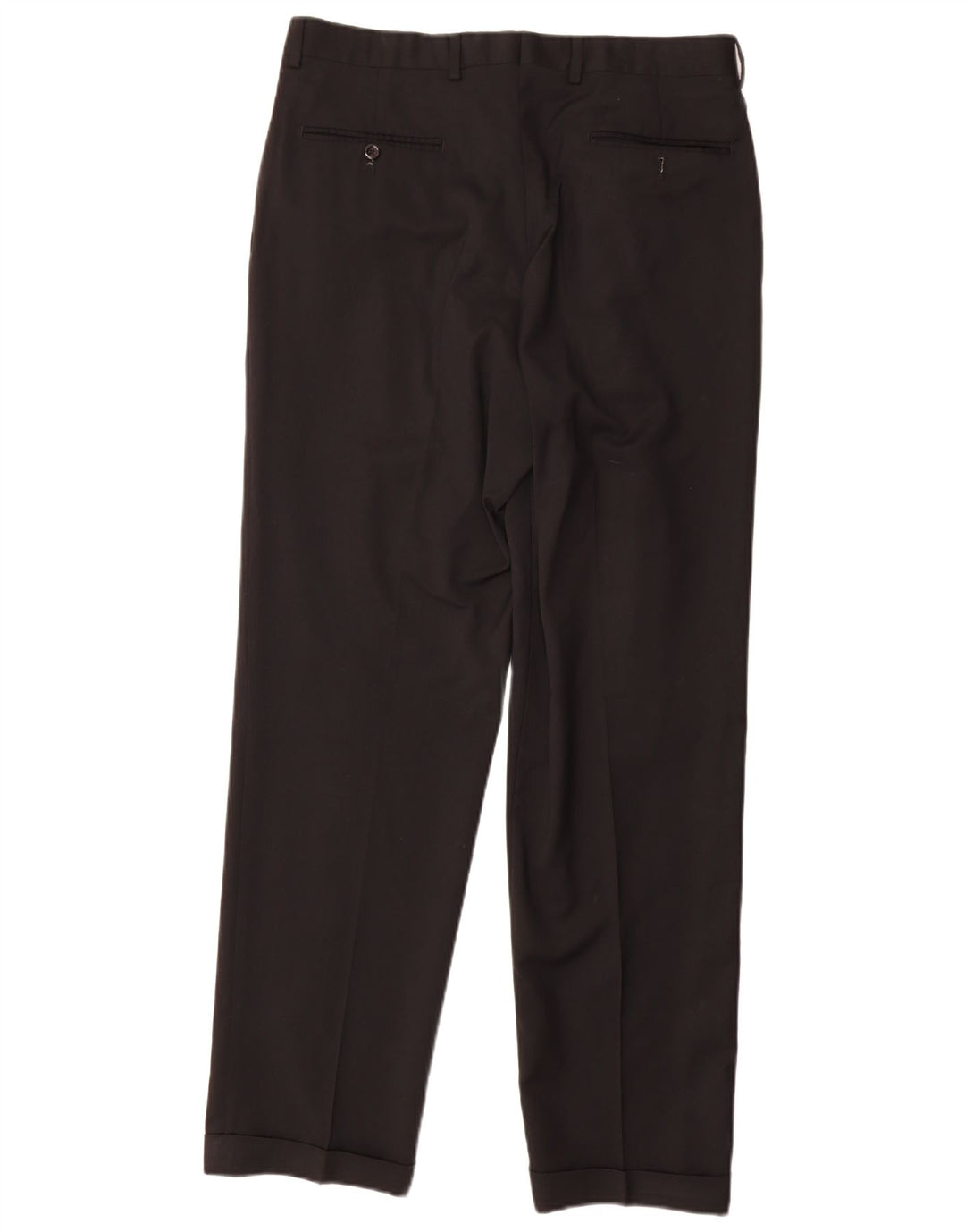 Marks & Spencer Mens Pegged Suit Trousers W34 L31 Black Wool