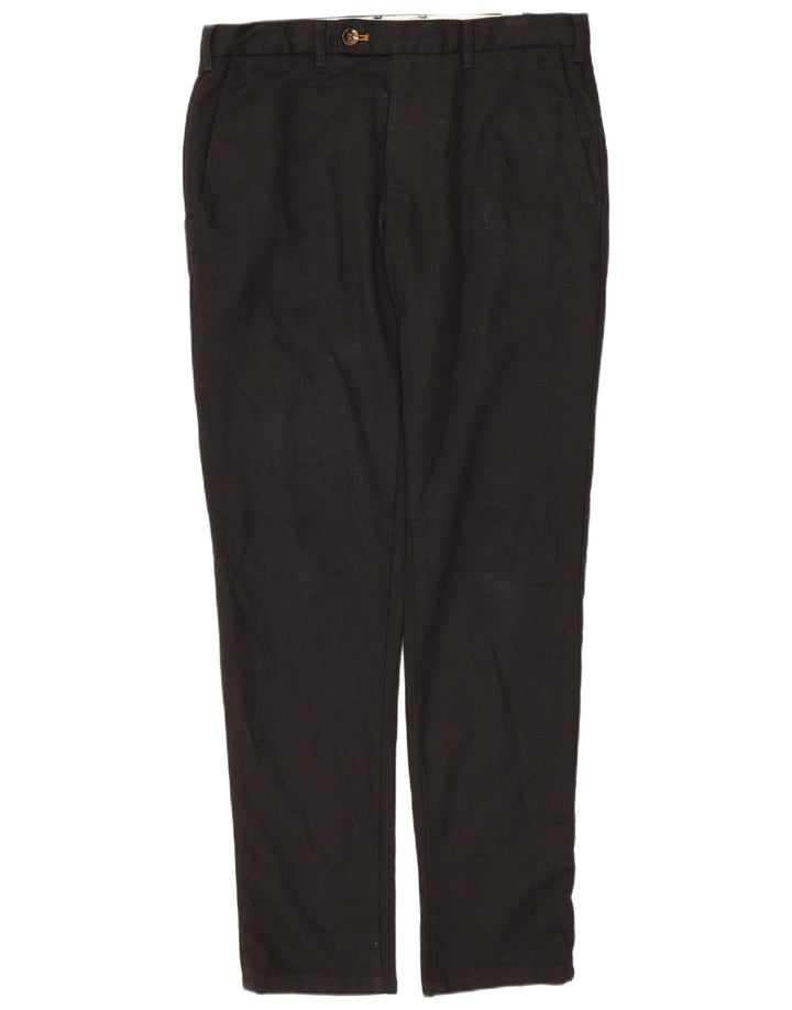 Zara Mens Slim Chino Trousers EU 40 Medium W31 L30 Black Polyester