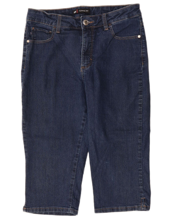 LEE Womens Classic Fit High Waist Capri Jeans US 12 Large W30 L17 Blue