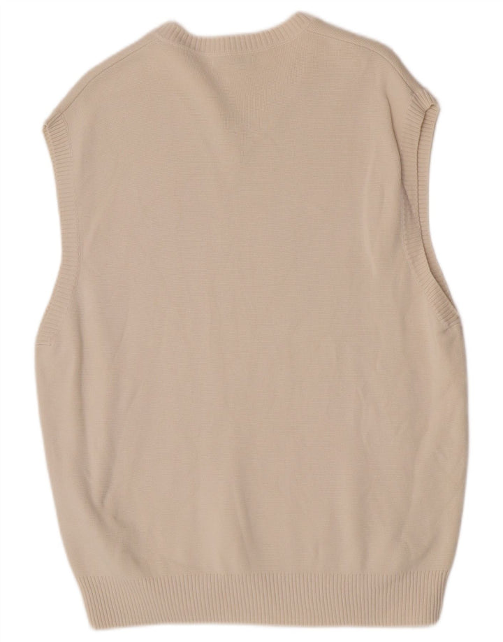 Zara Mens Vest Tank Top Large Off White Cotton