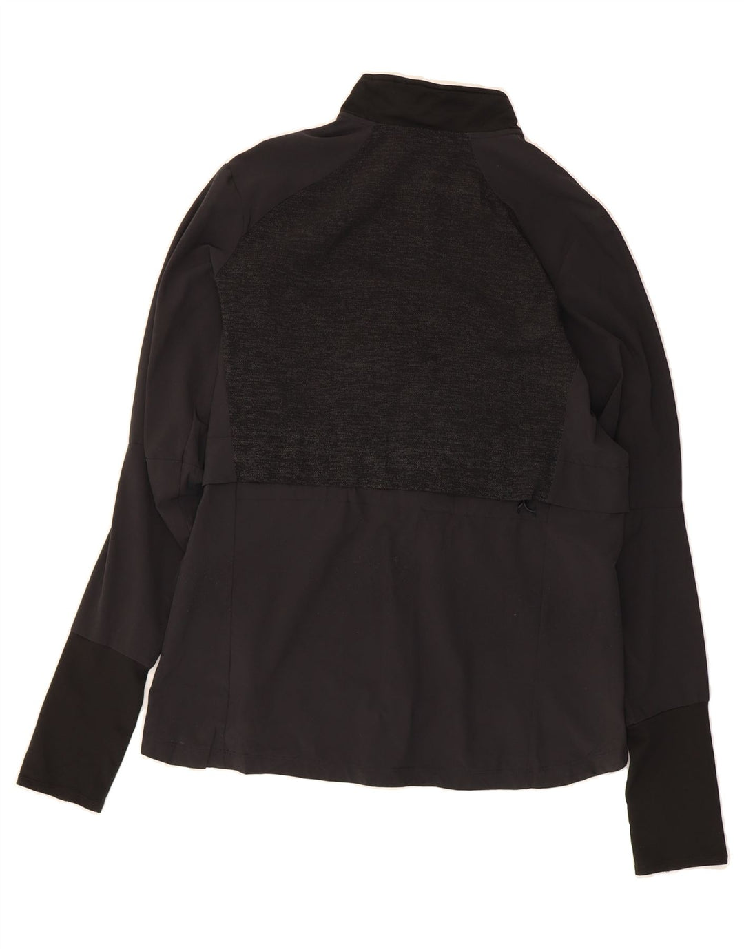ADIDAS Womens Graphic Zip Neck Pullover Tracksuit Top UK 16/18 Large Black Vintage Adidas and Second-Hand Adidas from Messina Hembry 
