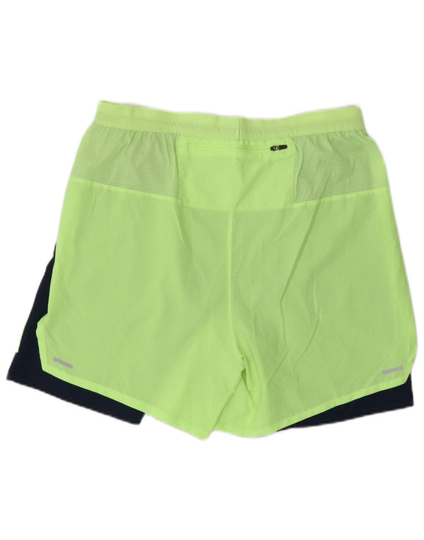 Nike Mens Dri Fit Sport Shorts Large Yellow Colourblock Polyester Sports
