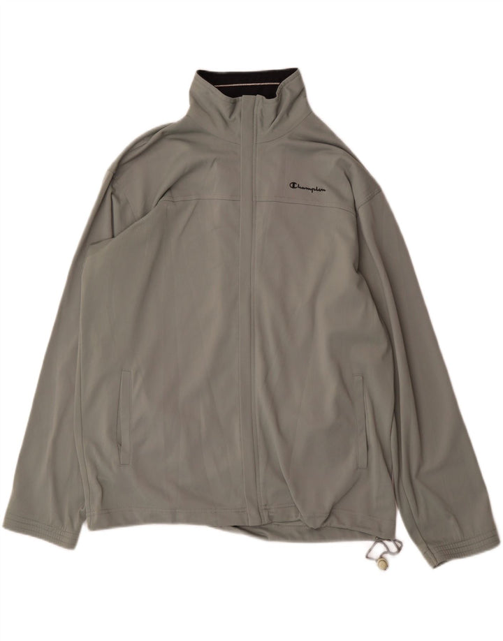 CHAMPION Mens Tracksuit Top Jacket Medium Grey Polyester