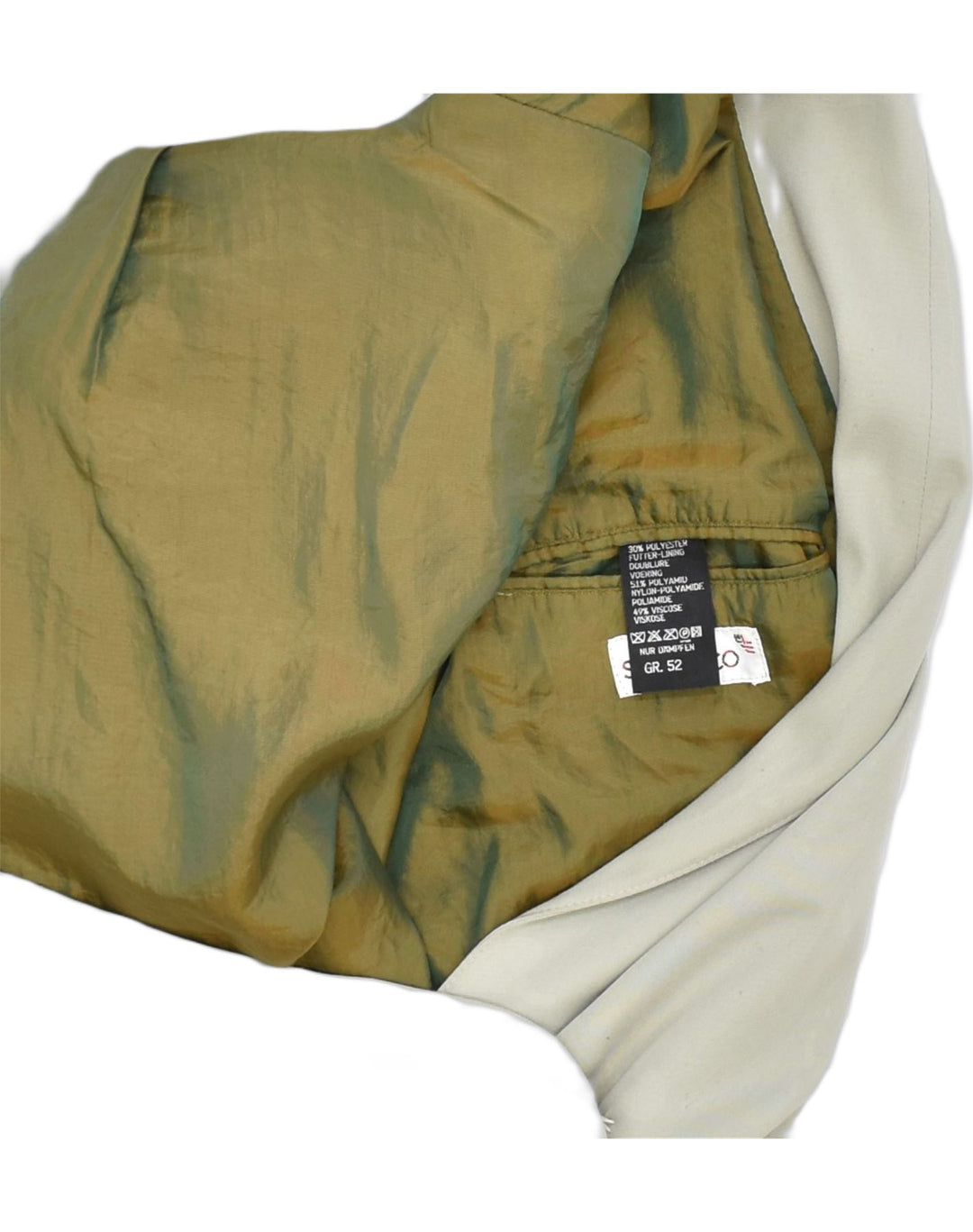 VINTAGE Womens Double Breasted Blazer Jacket IT 52 XL Khaki Viscose | Vintage | Thrift | Second-Hand | Used Clothing | Messina Hembry 