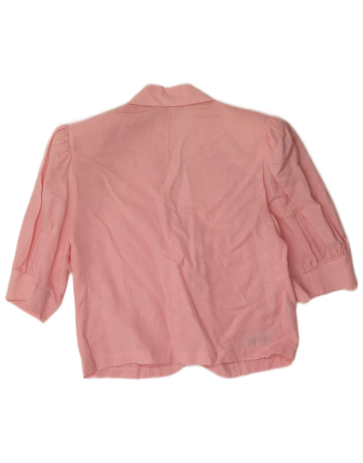 Incom Womens Short Sleeve 2 Button Blazer Jacket IT 44 Medium Pink
