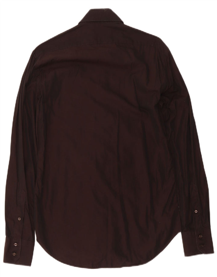 Zara Mens Shirt EU 38 Medium Brown Cotton