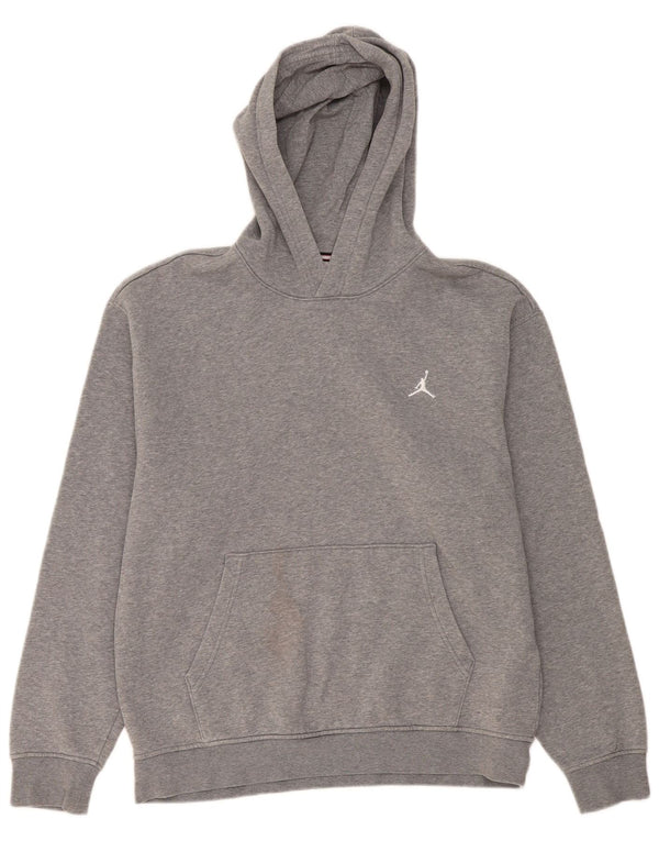 Jordan Mens Hoodie Jumper Medium Grey Flecked Cotton