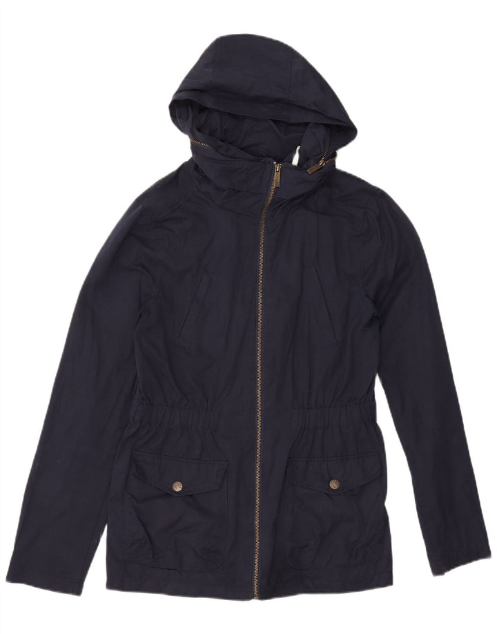 FAT FACE Womens Hooded Utility Jacket UK 10 Small Navy Blue Polyester