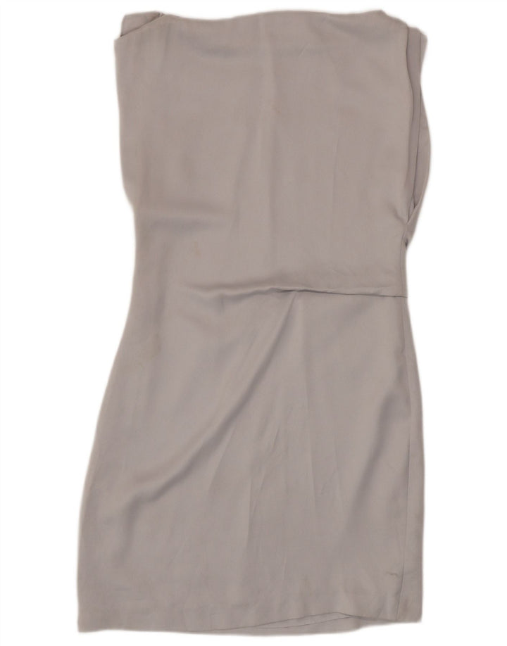 Reiss Womens Sleeveless Sheath Dress UK 12 Medium Grey Polyester