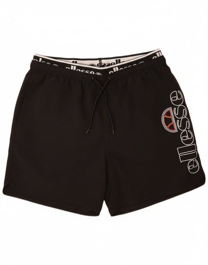 Ellesse Mens Graphic Swimming Shorts Large Black Polyester