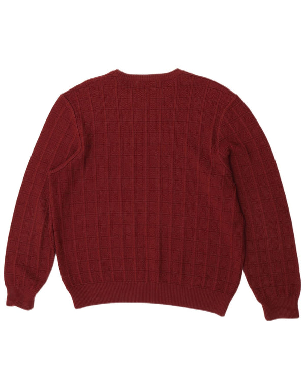 Marks & Spencer Mens Crew Neck Jumper Sweater Medium Red Acrylic