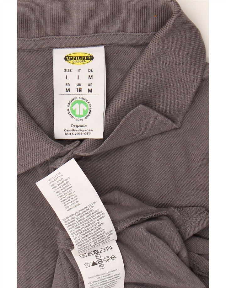 DIADORA Mens Polo Shirt Large Grey Cotton Vintage Diadora and Second-Hand Diadora from Messina Hembry 