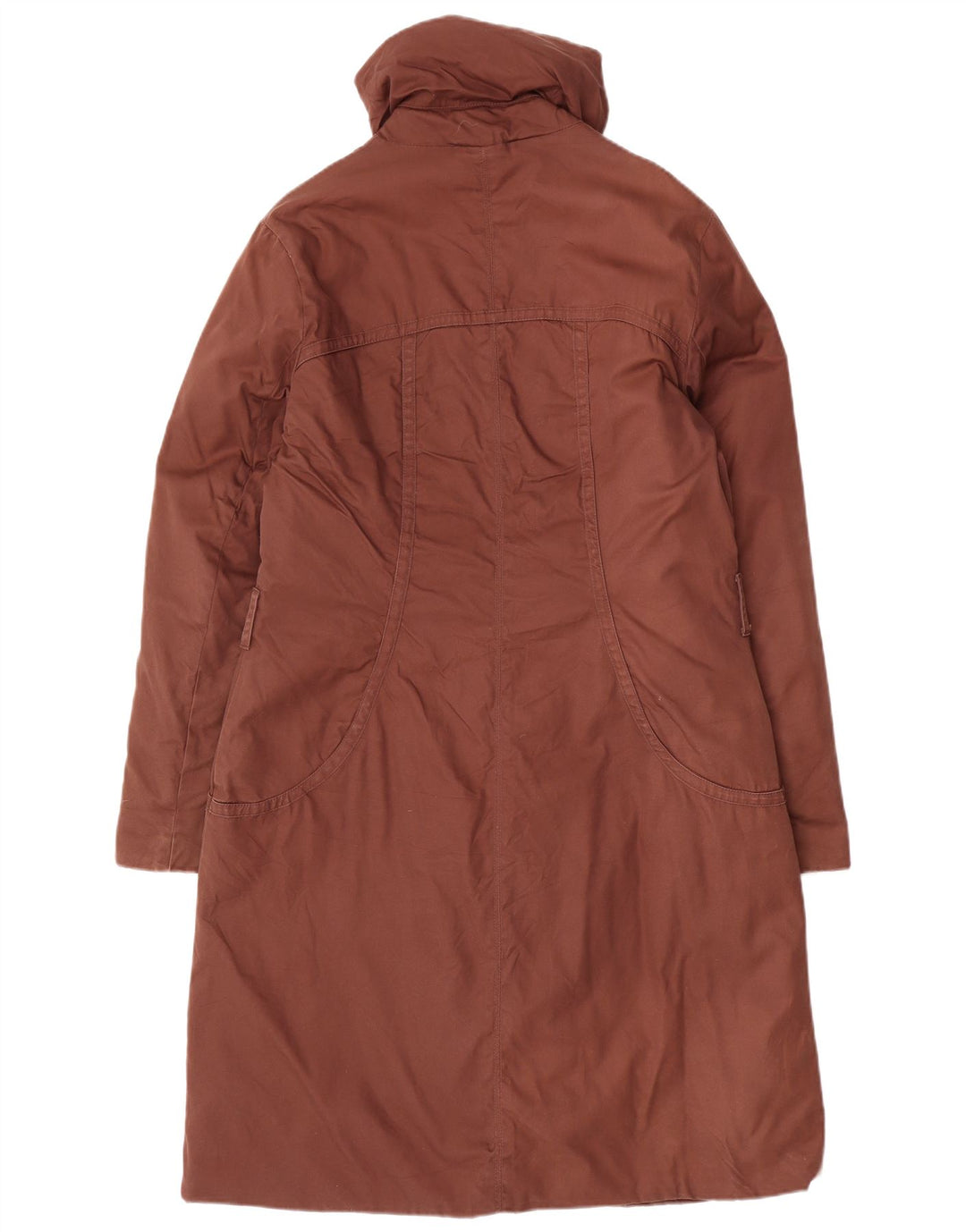 Trussardi Jeans Womens Overcoat IT 48 XL Brown Cotton