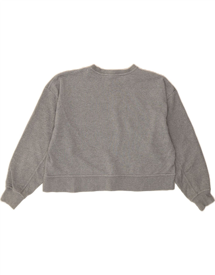 NIKE Womens Crop Graphic Sweatshirt Jumper UK 14 Medium Grey Cotton Vintage Nike and Second-Hand Nike from Messina Hembry 