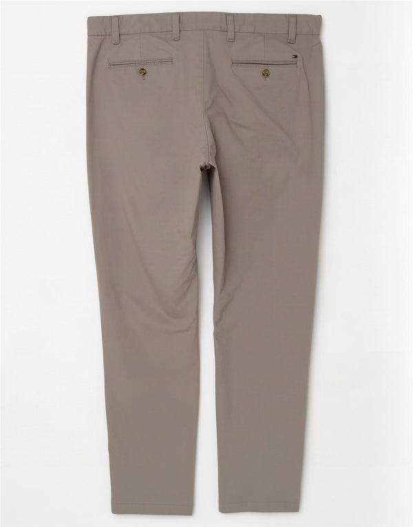 Tommy Hilfiger Mens Straight Chino Trousers W42 L32 Grey Cotton
