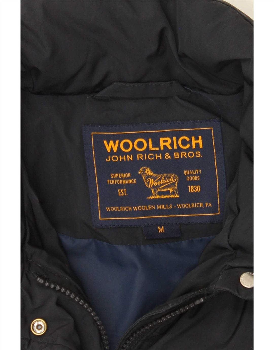 Woolrich Womens Padded Jacket UK 12 Medium Navy Blue