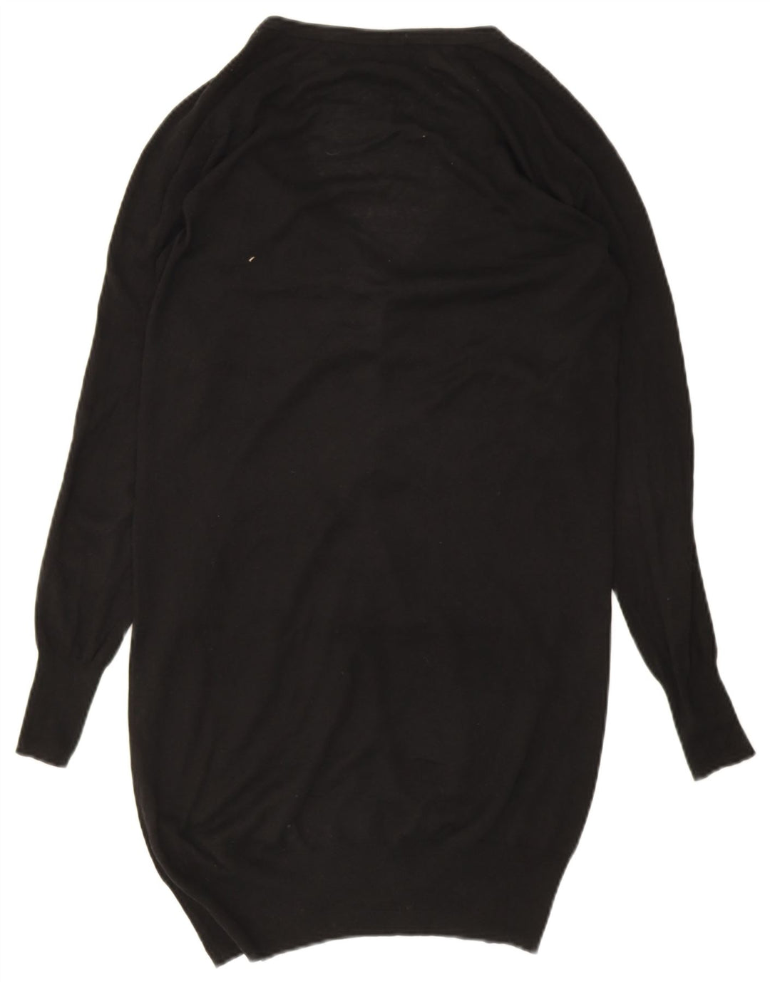 Zara Womens Longline Cardigan Sweater UK 14 Medium Black Silk