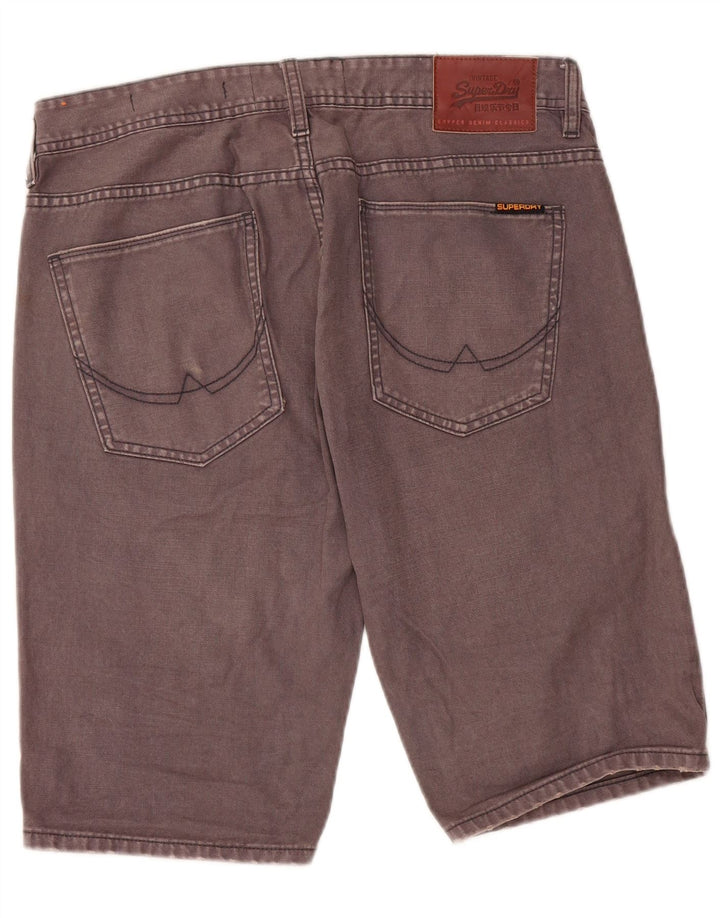 SUPERDRY Mens Slim Fit Denim Shorts W34 Large Grey Cotton